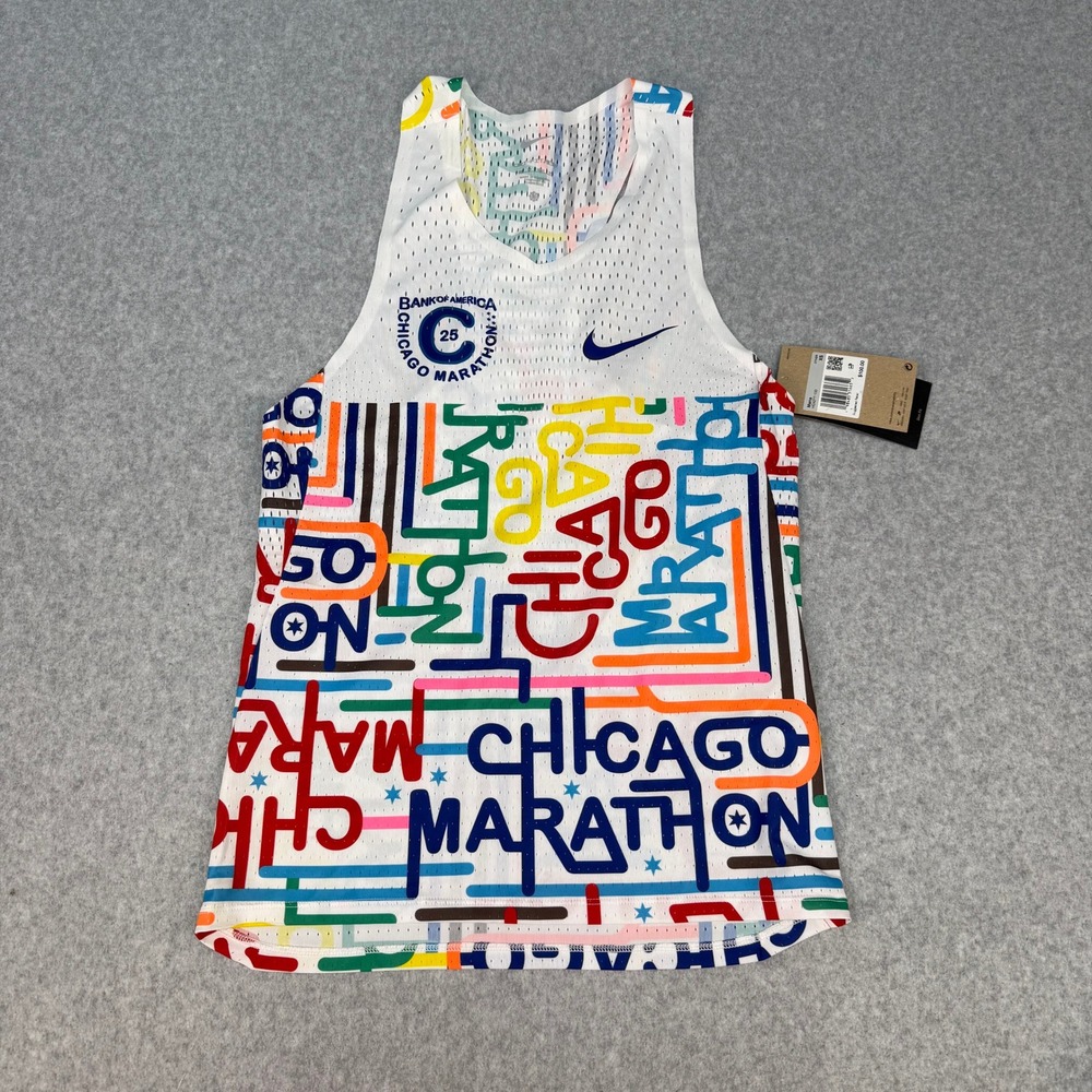 Nike Chicago Marathon 2022 Dri-FIT ADV Running Singlet Mens XS White HQ4277-100